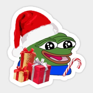 Christmas Peepo Pepe The Frog Meme Happy Cute Wholesome Sticker